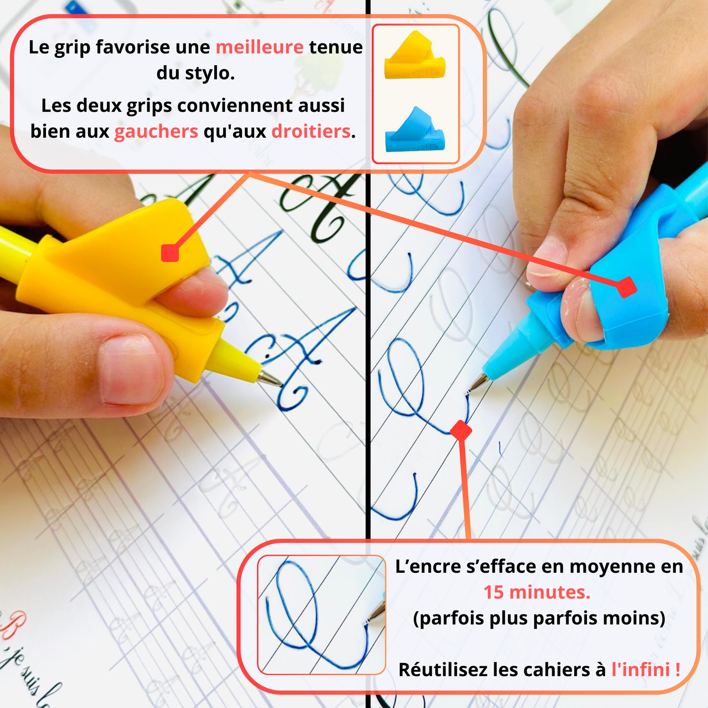 4 cahiers d'écriture Halibel : Cursifs (Minuscule & Majuscule) - Chiffres - Dessins