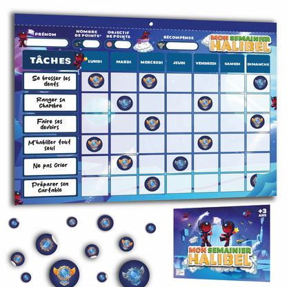 Tableau de Récompenses Halibel - Aide l’Enfant dans Son comportement et sa Routine