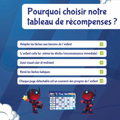 Tableau de Récompenses Halibel - Aide l’Enfant dans Son comportement et sa Routine